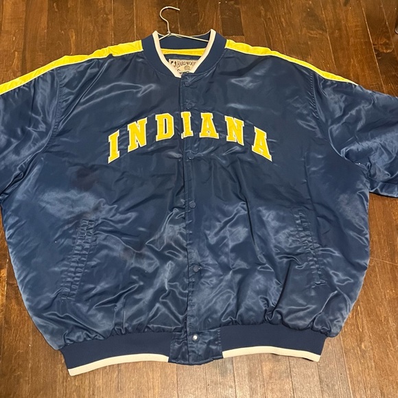 Vintage 90s Indiana Pacers G-III Carl Banks NBA Bomber Hardwood Classics Jacket - Picture 2 of 3
